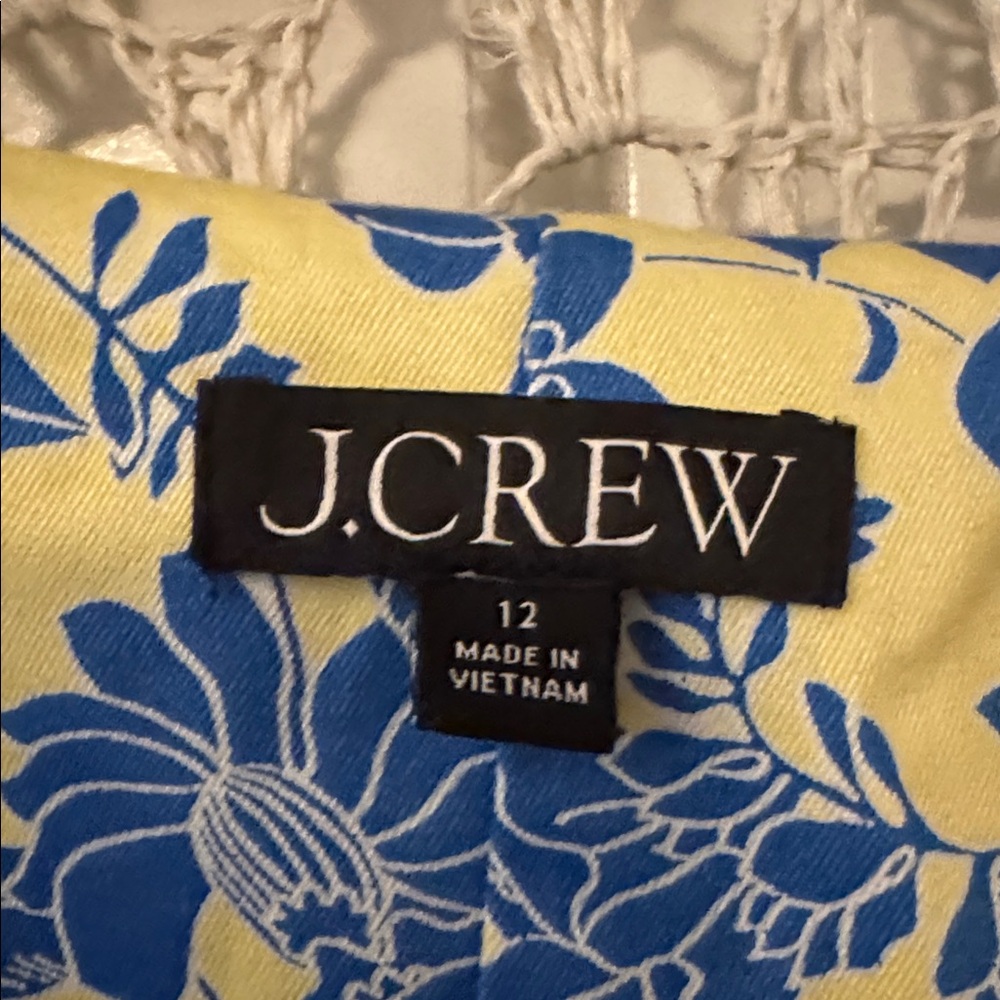 J. Crew Button-front puff-sleeve dress in blue floral twill Size 12 A00324 - Picture 2 of 9